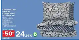 Carrefour Completo Letto o Parure Copripiumino in Cotone Bio offerta