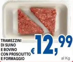 DEM Tramezzini di suino e bovino con prosciutto e formaggio offerta