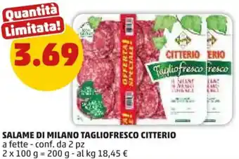 PENNY Salame di milano tagliofresco CITTERIO offerta