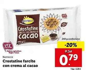 Lidl Crostatine farcite con crema alle nocciole e cacao 240 g(ml) offerta