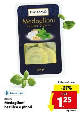 Lidl Medaglioni basilico e pinoli 250 g(ml) offerta