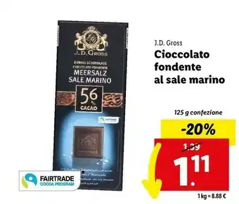 Lidl J.d. gross - cioccolato fondente 56% 125 g(ml) offerta