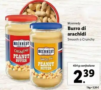 Lidl Peanut butter smooth 454 g(ml) offerta