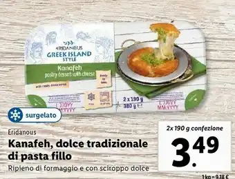 Lidl Kanafeh dolce tradizionale di pasta fillo 380 g offerta