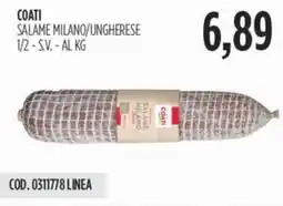 Carico Cash & Carry Coati salame milano/ungherese 1/2 s.v. offerta