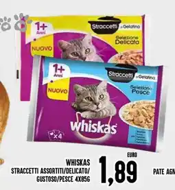 Al Discount Whiskas straccetti assortiti/delicato/ gustoso/pesce offerta