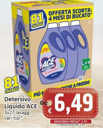 Paghi Poco Detersivo Liquido ACE offerta