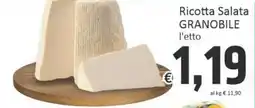 Paghi Poco Ricotta Salata GRANOBILE offerta