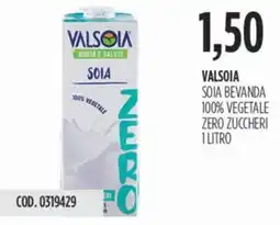 Carico Cash & Carry Valsoia soia bevanda 100% vegetale zero zuccheri offerta
