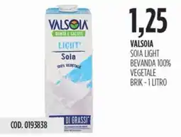 Carico Cash & Carry Valsoia soia light bevanda 100% vegetale brik offerta