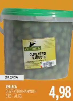 Carico Cash & Carry Velleca olive verdi mammuth offerta