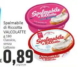 Paghi Poco Spalmabile di Riccotta VALCOLATTE offerta