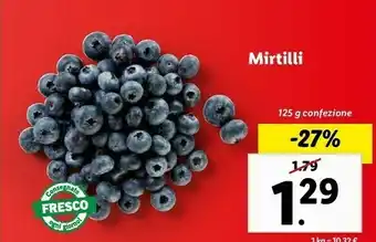 Lidl Mirtilli 125 g offerta