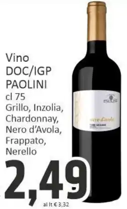 Paghi Poco Vino doc/igp paolini grillo, inzolia, chardonnay, nero d'avola, frappato, nerello offerta
