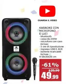 Happy Casa Karaoke con microfono e luci offerta
