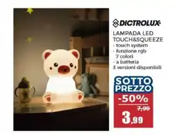 Happy Casa Dictrolux lampada led touch&squeeze offerta