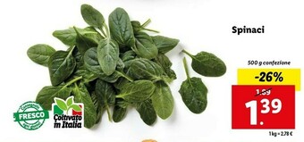 Lidl Spinaci 500 g offerta
