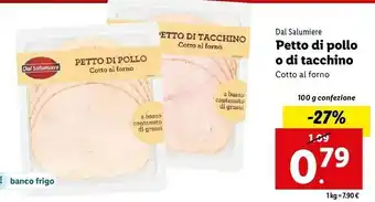 Lidl Petto di pollo cotto al forno 100 g offerta