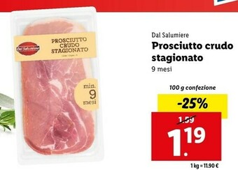 Lidl Prosciutto crudo stagionato offerta