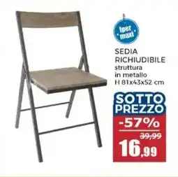 Happy Casa Sedia richiudibile struttura in metallo offerta