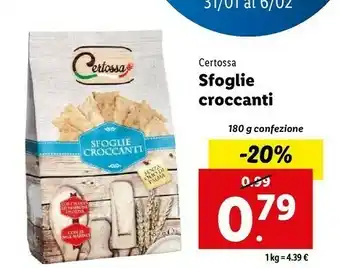 Lidl Sfoglie croccanti con 2% sale marino 180 g(ml) offerta