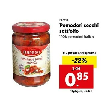 Lidl Pomodori secchi 140 g(ml) offerta