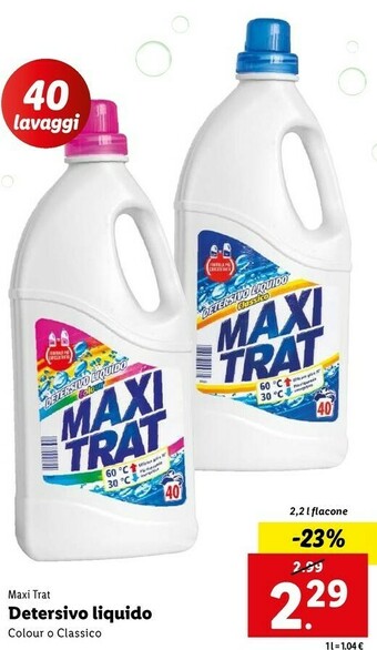 Lidl Maxi trat detersivo liquido offerta