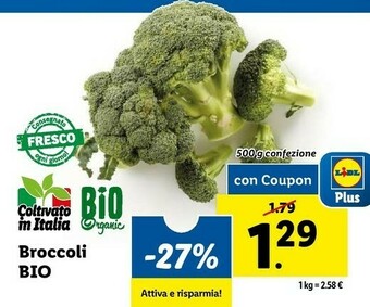 Lidl Broccoli bio offerta