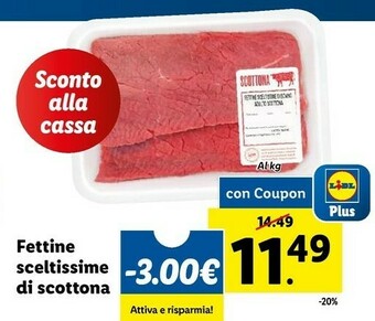 Lidl Fettine sceltissime di scottona offerta