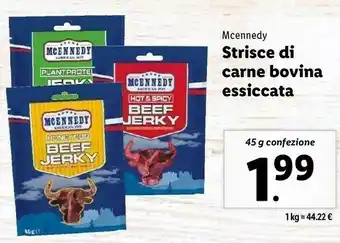 Lidl Strisce di carne bovina essiccata offerta