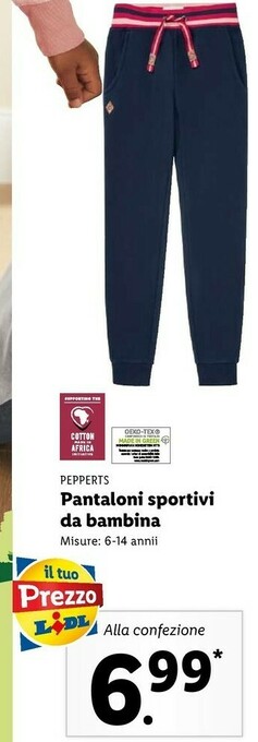 Lidl Pepperts pantaloni sportivi da bambina offerta