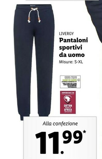 Livergy pantaloni sportivi da uomo