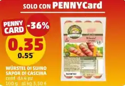 PENNY Würstel di suino SAPOR DI CASCINA offerta