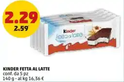 PENNY Kinder fetta al latte offerta