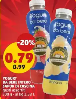 PENNY Yogurt da bere intero SAPOR DI CASCINA offerta