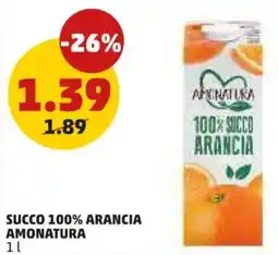 PENNY 100% succo arancia AMONATURA offerta