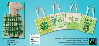 Borse in cotone belle e sostenibili
