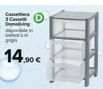 Carrefour Cassettiera 3 cassetti domoiving offerta