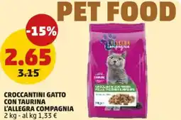 PENNY Croccantini gatto con taurina L'ALLEGRA COMPAGNIA offerta