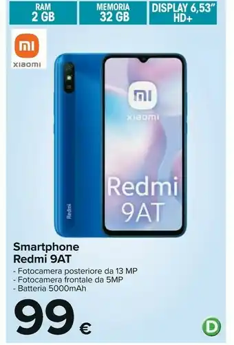 Carrefour Redmi 9at 16,6 cm (6.53") doppia sim 4g micro-usb 2 gb 32 gb 5000 mah blu offerta