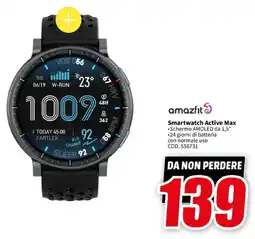 MediaWorld amazfit Smartwatch Active Max offerta