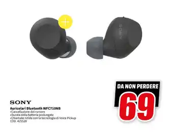 MediaWorld SONY Auricolari Bluetooth WFC710NB offerta