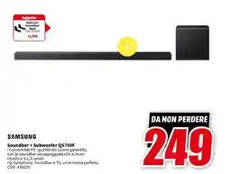MediaWorld SAMSUNG Soundbar + Subwoofer QS700F offerta