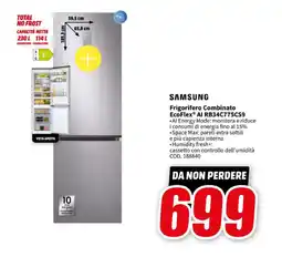 MediaWorld SAMSUNG Frigorifero Combinato EcoFlex Al RB34C775CS9 offerta