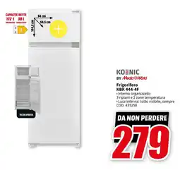 MediaWorld KOENIC BY Media World Frigorifero KBK 444-4F offerta