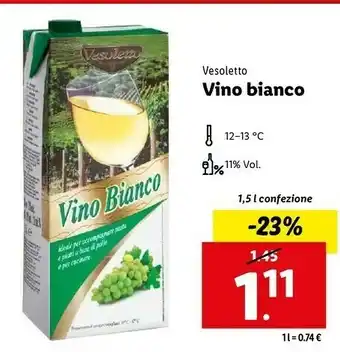 Lidl Vesoletto vino bianco 1500 ml offerta