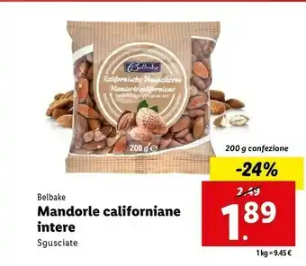 Lidl Mandorle californiane intere 200 g offerta