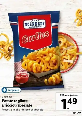 Lidl Patate tagliate a riccioli speziate offerta
