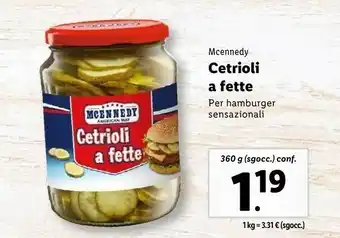 Lidl Cetrioli a fette per hamburger sensazionali offerta