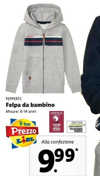 Lidl Pepperts felpa da bambino offerta